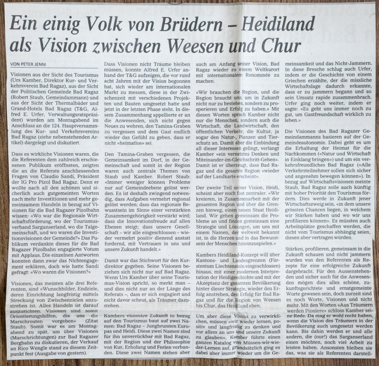 Ein einig Volk von Brüdern - Heidiland als Vision zwischen Weesen und Chur