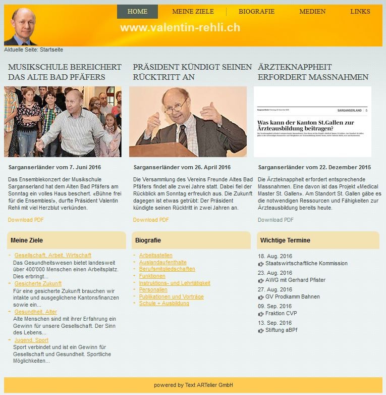Relaunch Website www.valentin-rehli.ch